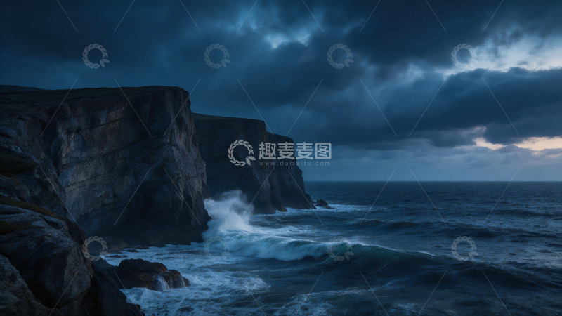高清大图下载【趣麦麦图】风暴悬崖海景壮丽风光
