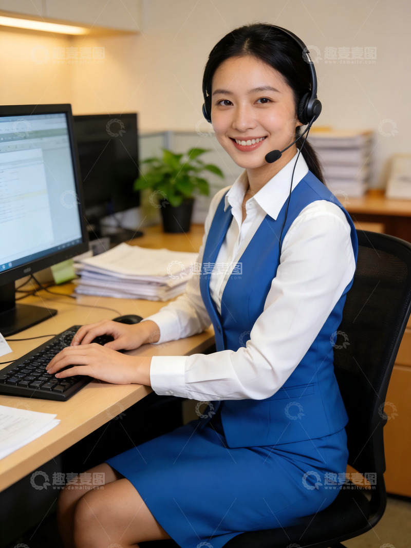 高清大图下载【趣麦麦图】客服人员工作素材3