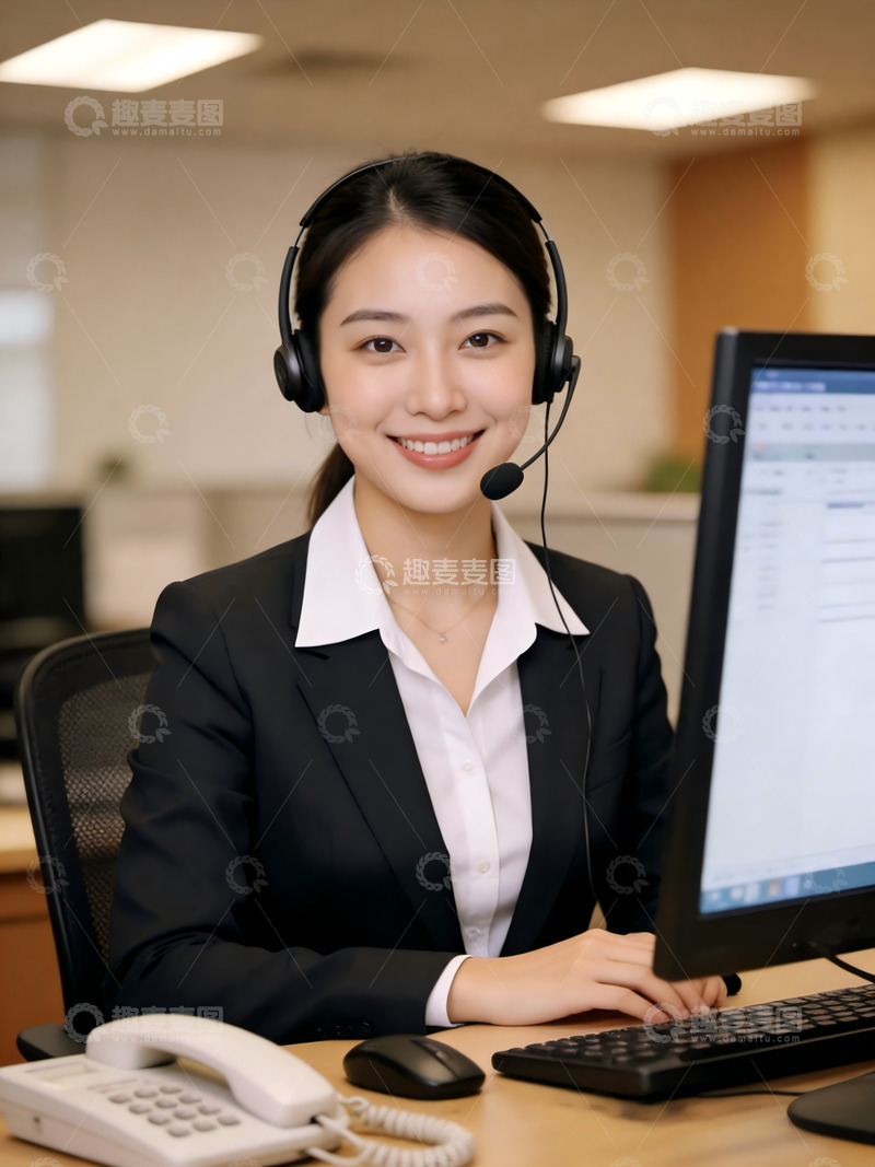 高清大图下载【趣麦麦图】客服人员工作素材1