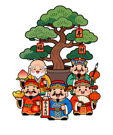 初五迎财神素材