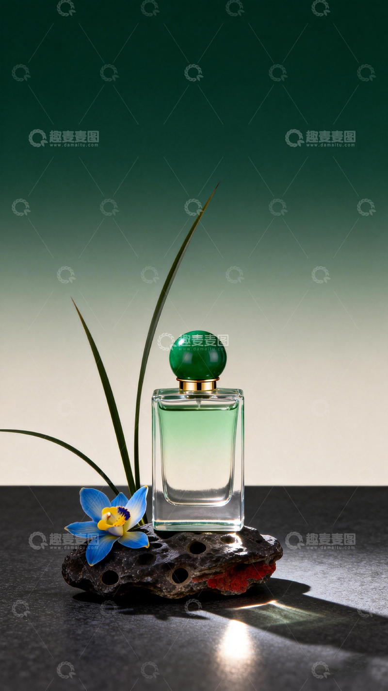 高清大图下载【趣麦麦图】简约香水瓶花卉静物摄影