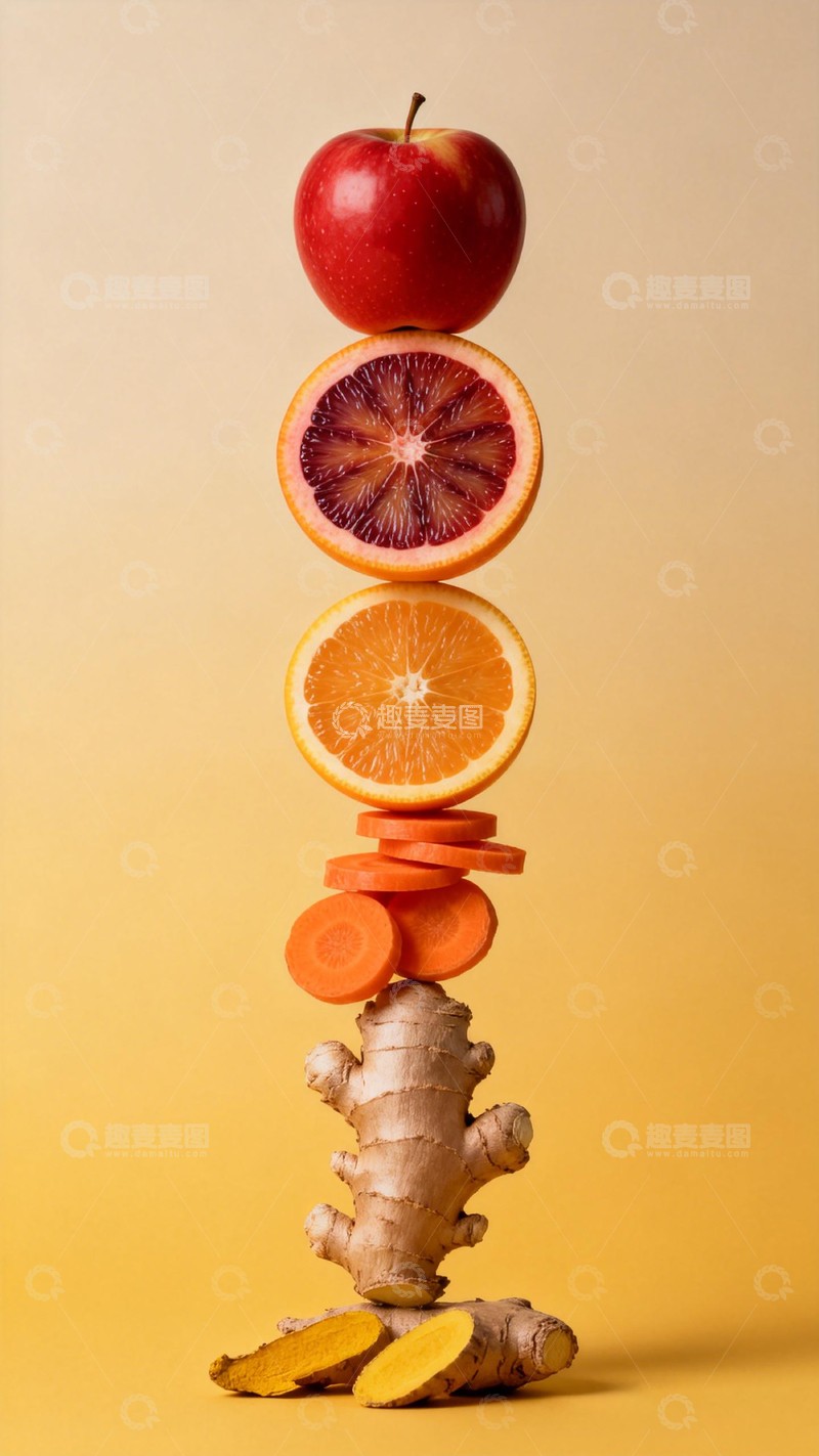 高清大图下载【趣麦麦图】水果蔬菜叠叠乐创意摄影