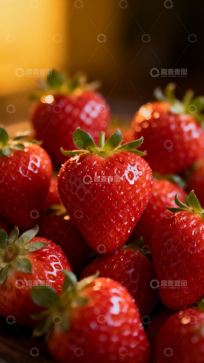 高清大图下载【趣麦麦图】一堆新鲜草莓特写6