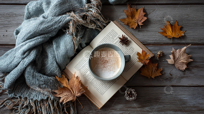 高清大图下载【趣麦麦图】秋日书香与暖意交织