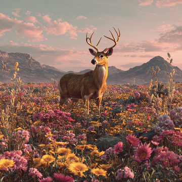 夕阳下的神秘鹿群梦境