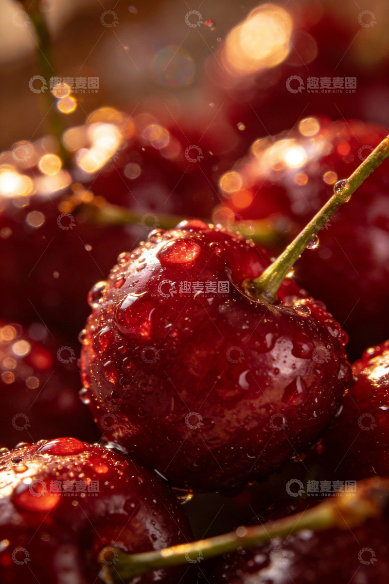高清大图下载【趣麦麦图】鲜亮樱桃特写摄影