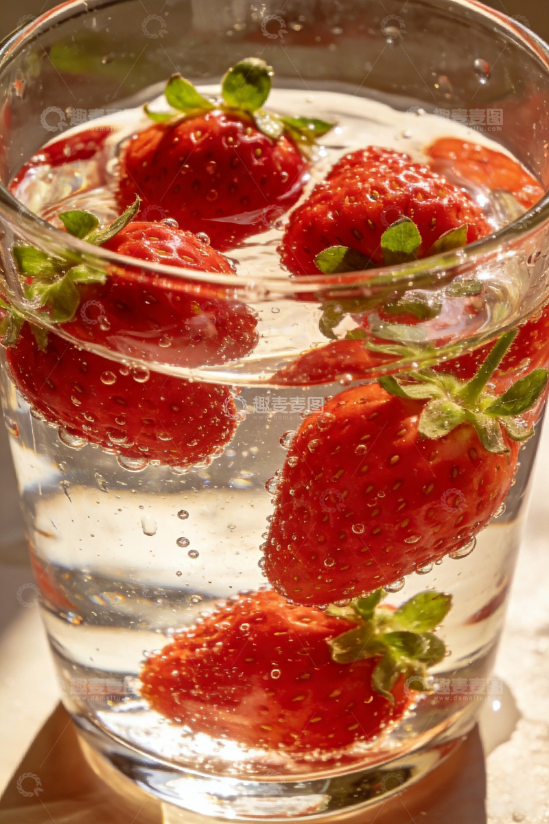 高清大图下载【趣麦麦图】清新草莓水饮品图片