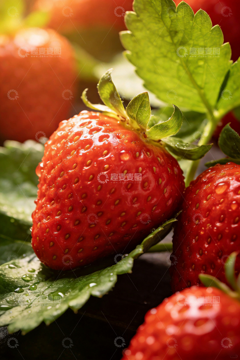 高清大图下载【趣麦麦图】新鲜草莓特写摄影图片7