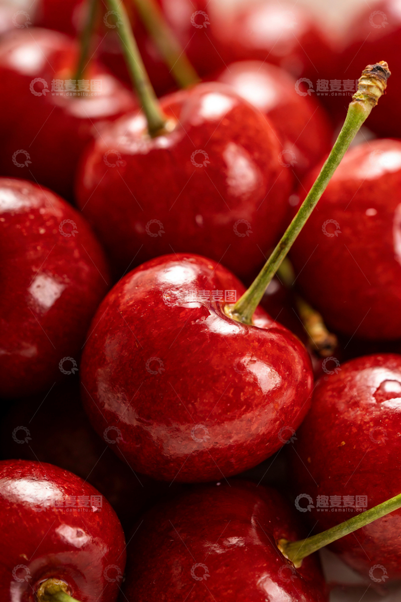 高清大图下载【趣麦麦图】鲜艳樱桃特写摄影图片1