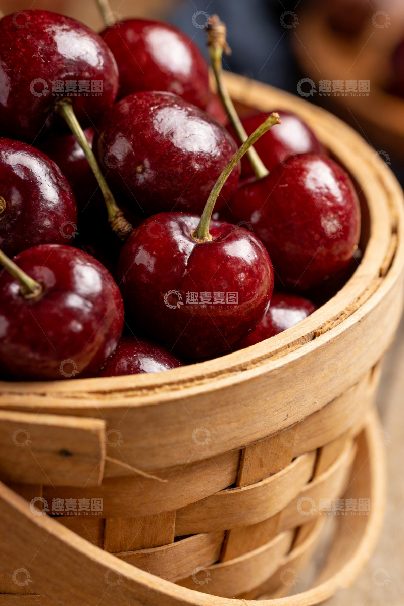 高清大图下载【趣麦麦图】樱桃满篮新鲜水果摄影图片