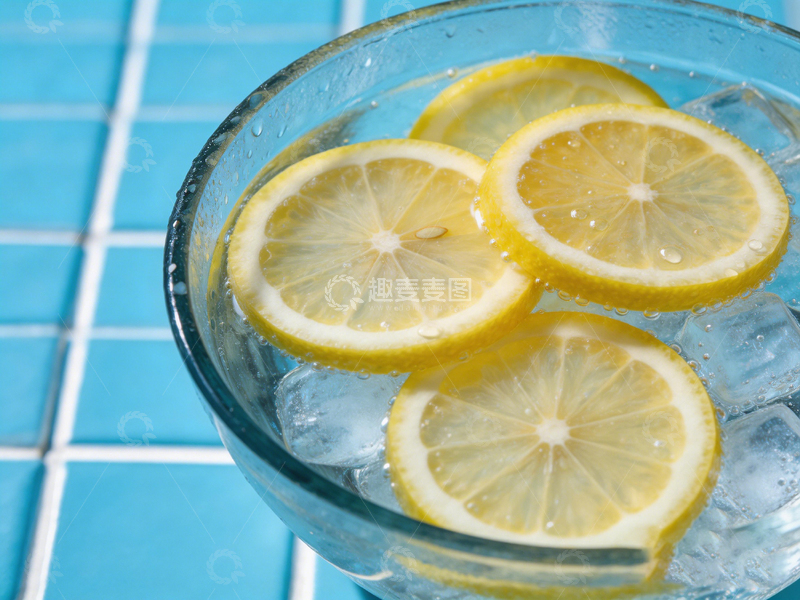 高清大图下载【趣麦麦图】夏日冰饮柠檬片特写