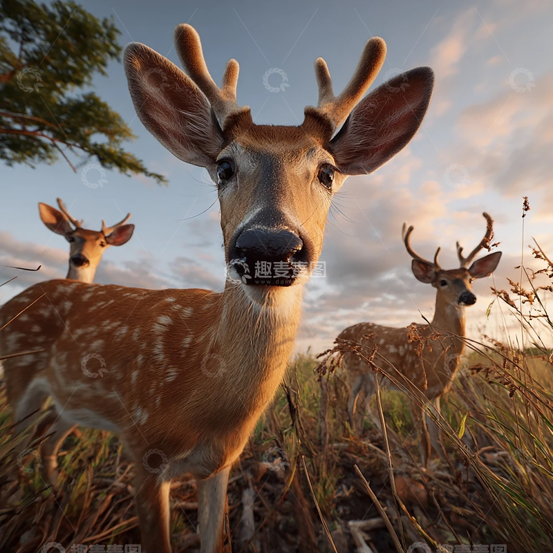 高清大图下载【趣麦麦图】森林精灵的温柔守望者