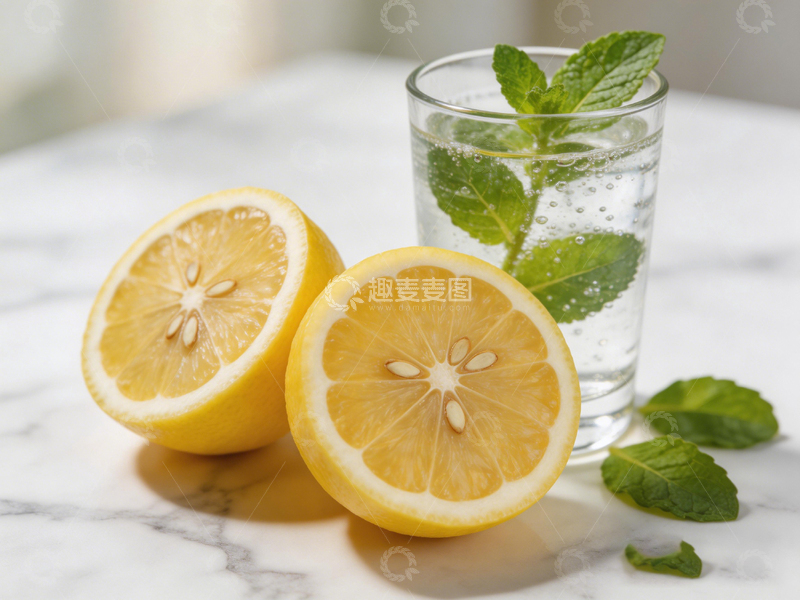 高清大图下载【趣麦麦图】清新夏日柠檬薄荷水摄影