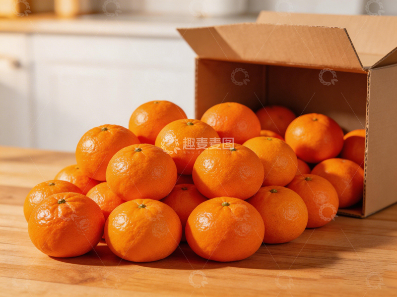 高清大图下载【趣麦麦图】纸箱橘子厨房静物摄影