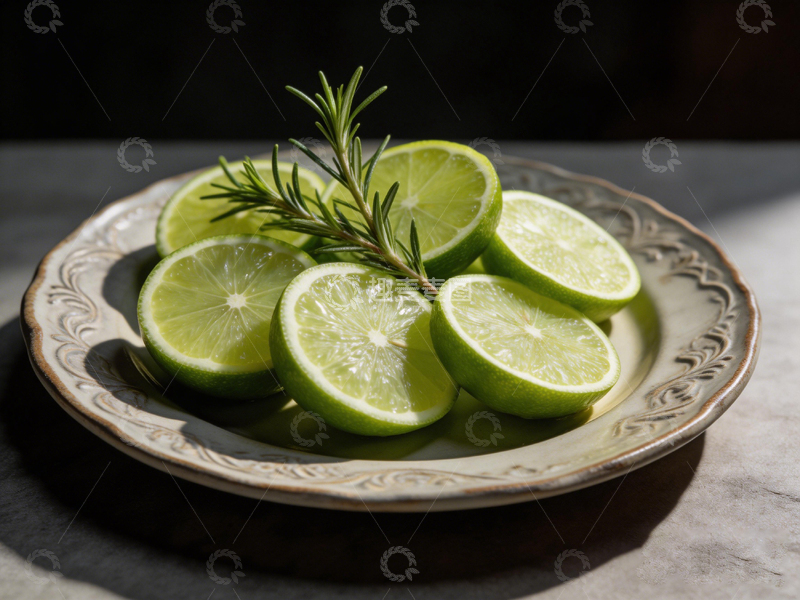 高清大图下载【趣麦麦图】清新雅致青柠切片静物摄影