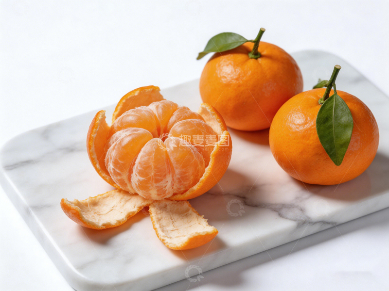 高清大图下载【趣麦麦图】大理石台面上橘子特写摄影