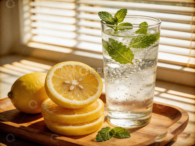 高清大图下载【趣麦麦图】清新夏日柠檬薄荷水