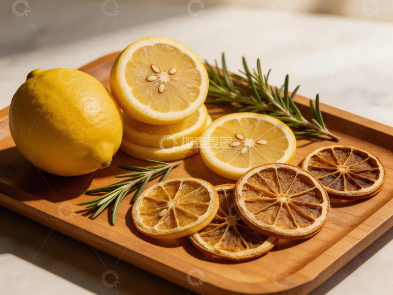 高清大图下载【趣麦麦图】清新柠檬与香草摆盘