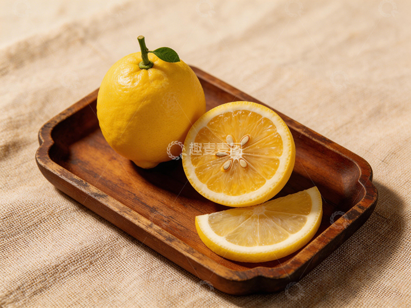 高清大图下载【趣麦麦图】木质托盘柠檬切片静物摄影