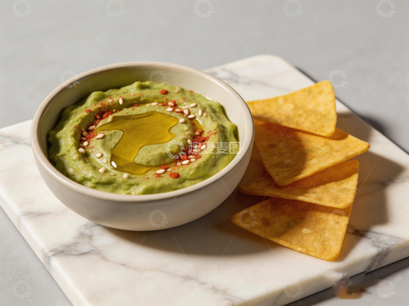 高清大图下载【趣麦麦图】简约美食牛油果酱玉米片