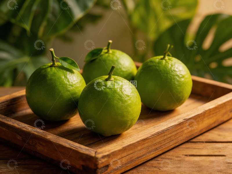 高清大图下载【趣麦麦图】清新木质托盘摆放青橘