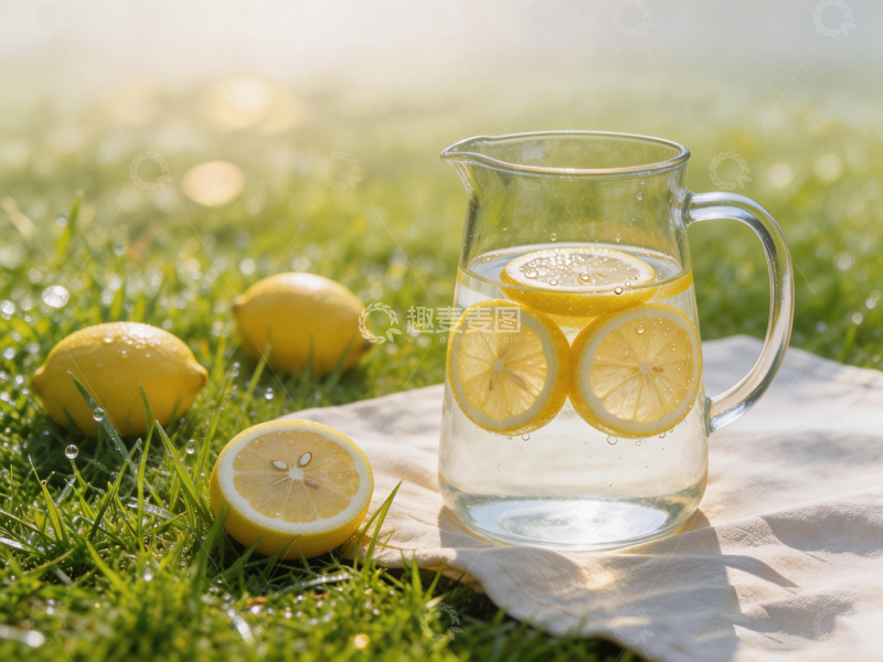 高清大图下载【趣麦麦图】阳光柠檬水壶静物写真
