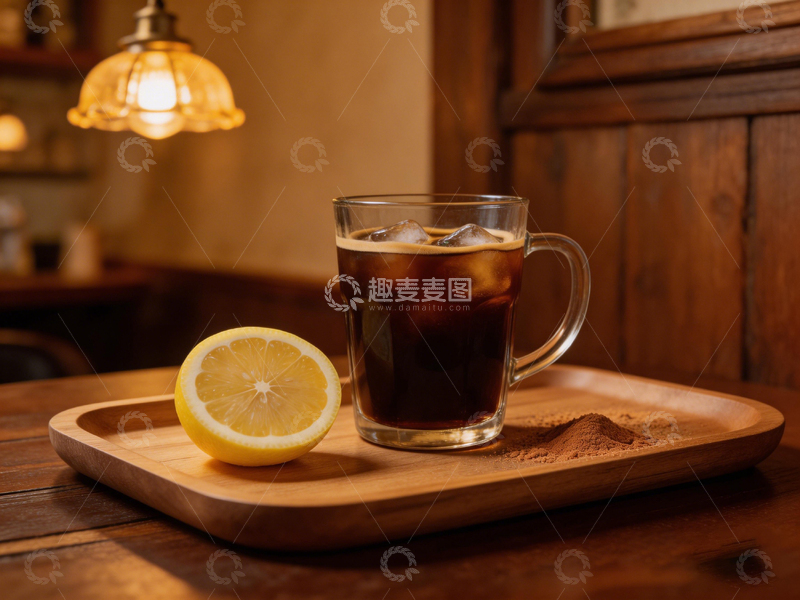 高清大图下载【趣麦麦图】咖啡馆冰咖啡柠檬片