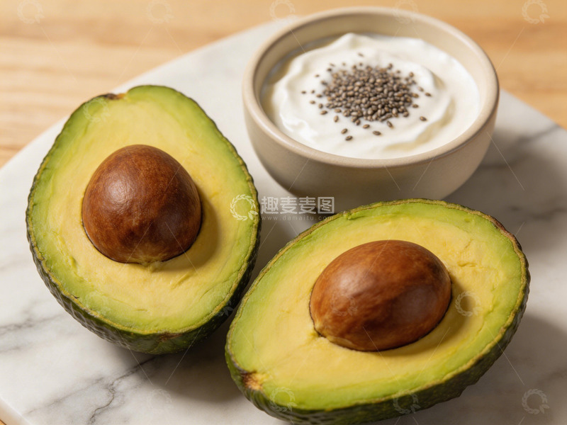 高清大图下载【趣麦麦图】简约风牛油果酸奶美食摄影