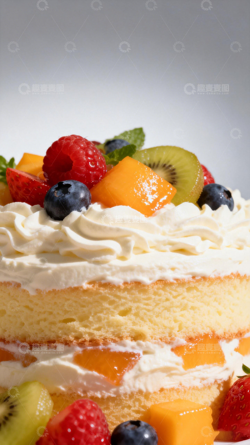 高清大图下载【趣麦麦图】水果奶油蛋糕美食摄影图片