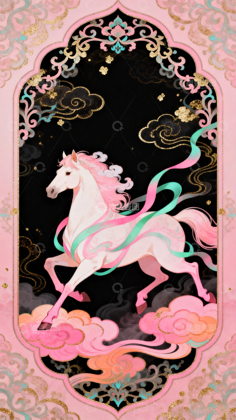 高清大图下载【趣麦麦图】梦幻独角兽艺术插画