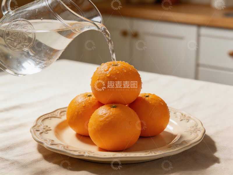 高清大图下载【趣麦麦图】厨房生活水倒橙子摄影图