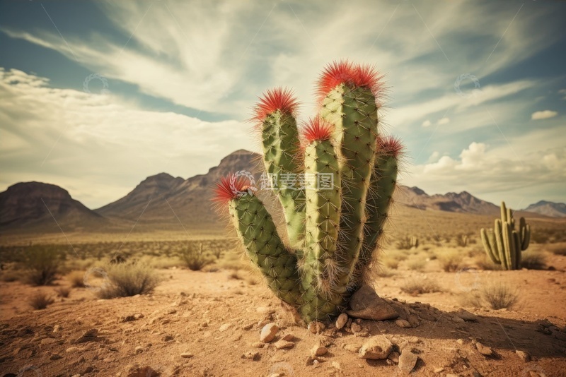 高清大图下载【趣麦麦图】沙漠里的仙人掌摄影
