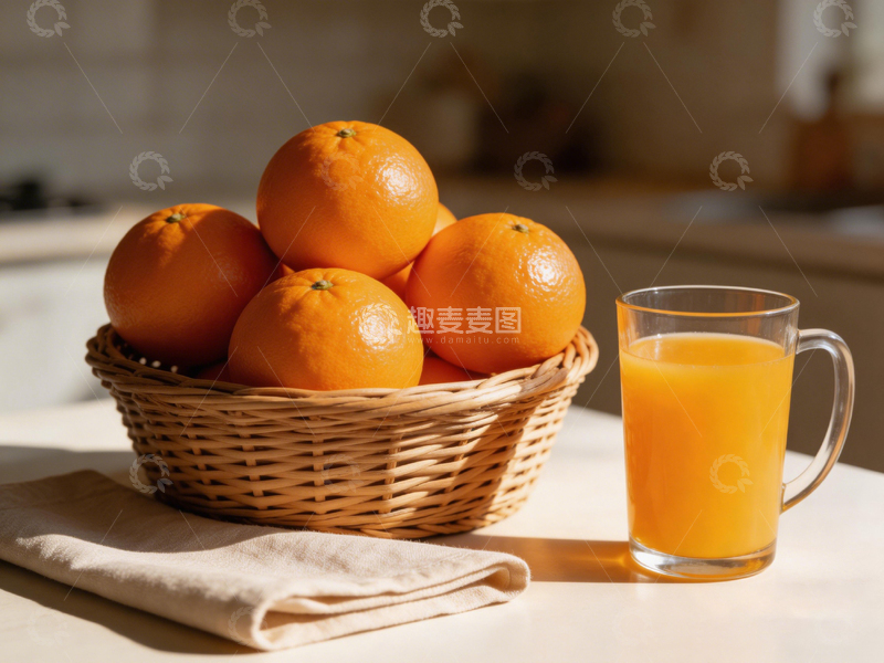 高清大图下载【趣麦麦图】清新厨房橙汁水果摄影