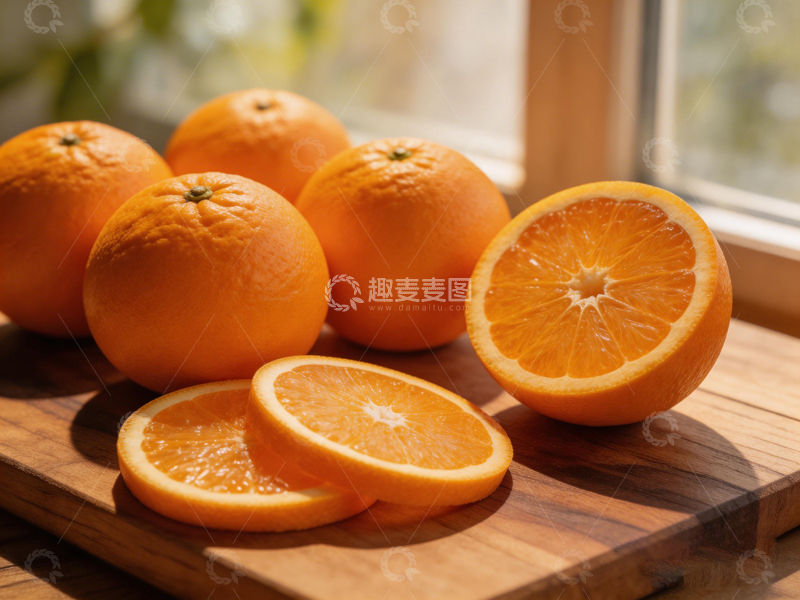 高清大图下载【趣麦麦图】新鲜橙子切面特写1