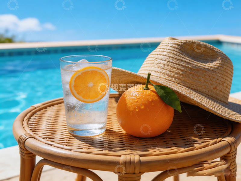 高清大图下载【趣麦麦图】夏日泳池休闲时光
