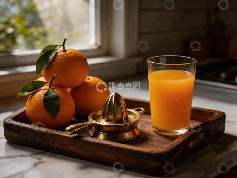 高清大图下载【趣麦麦图】厨房橙子果汁静物摄影