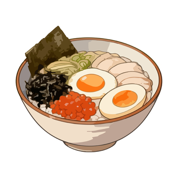 日式拉面插图手绘美食插画