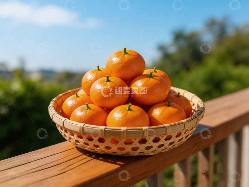 高清大图下载【趣麦麦图】田园风橘子水果篮静物摄影