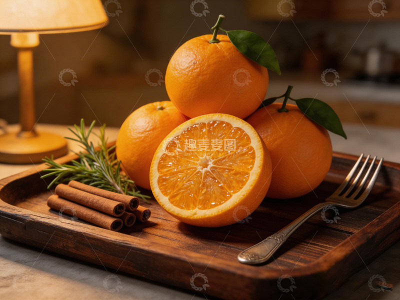 高清大图下载【趣麦麦图】温馨厨房橙香四溢