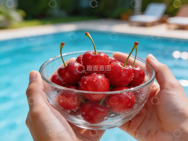 高清大图下载【趣麦麦图】夏日樱桃泳池美景