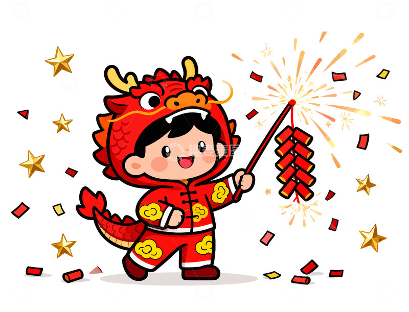 源文件下载【趣麦麦图】卡通新年喜庆插画