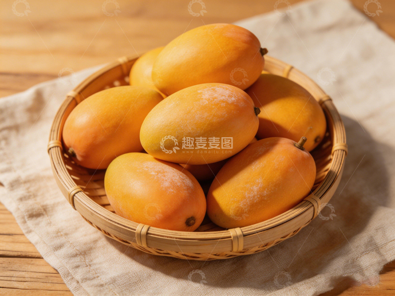 高清大图下载【趣麦麦图】竹篮芒果鲜果摄影