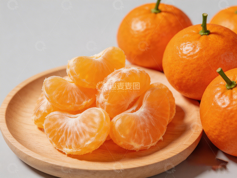 高清大图下载【趣麦麦图】清新木盘橘子特写摄影图