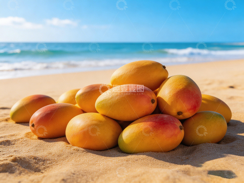 高清大图下载【趣麦麦图】沙滩芒果风光摄影图