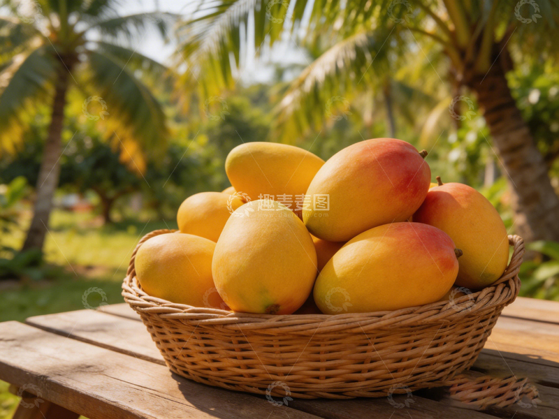 高清大图下载【趣麦麦图】热带果园芒果篮风景