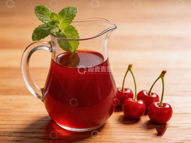 高清大图下载【趣麦麦图】樱桃汁饮品图片