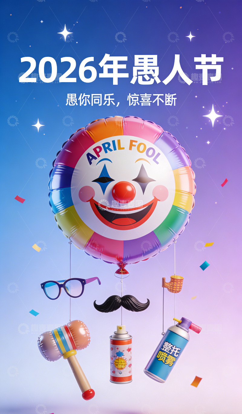 高清大图下载【趣麦麦图】卡通愚人节欢乐装饰设计素材