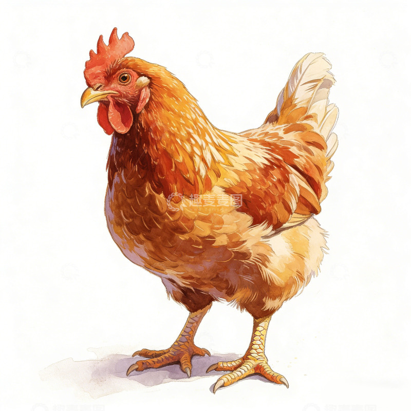 高清大图下载【趣麦麦图】水彩鸡插画动物素材