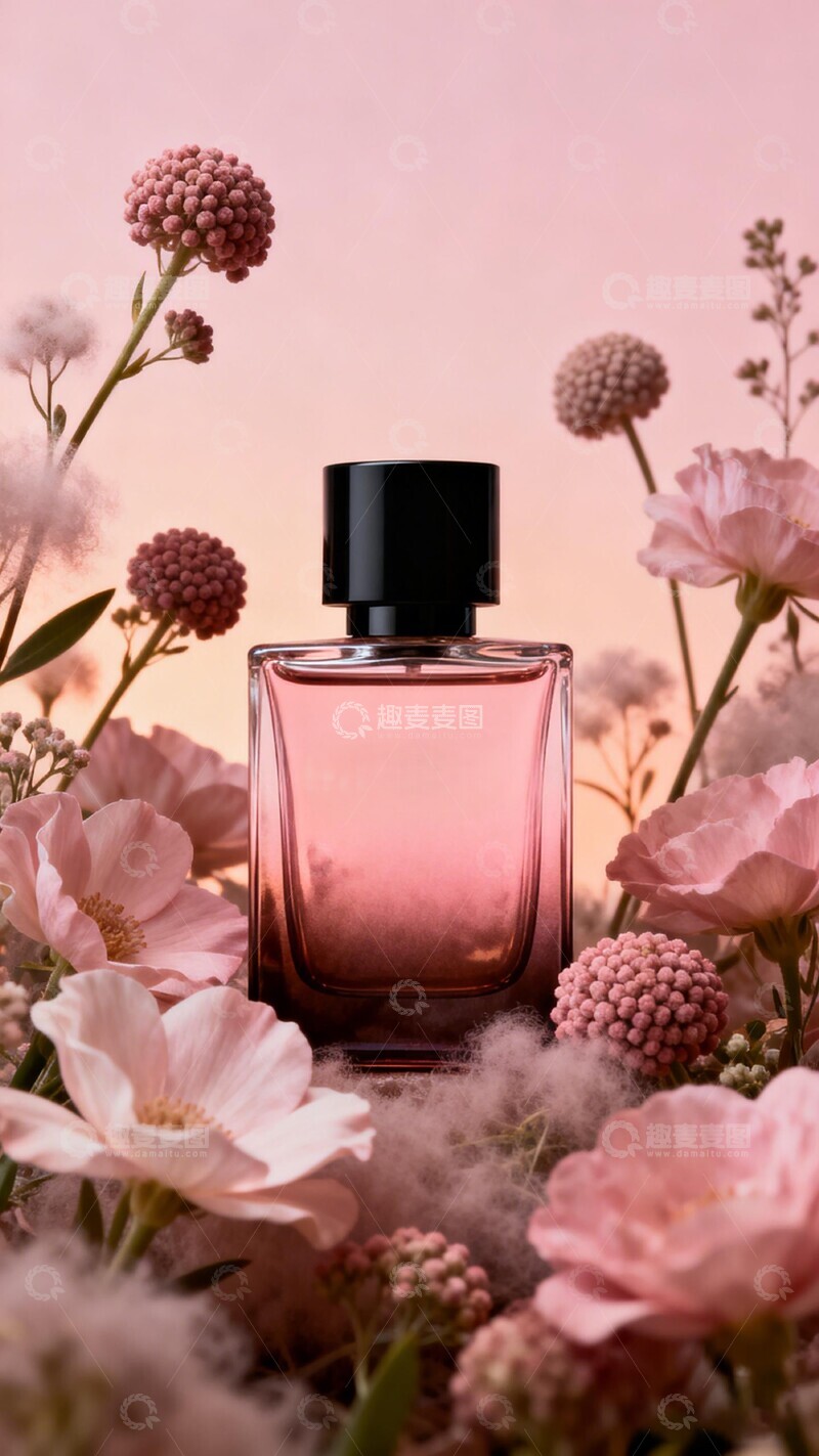 高清大图下载【趣麦麦图】花香香水粉色背景摄影