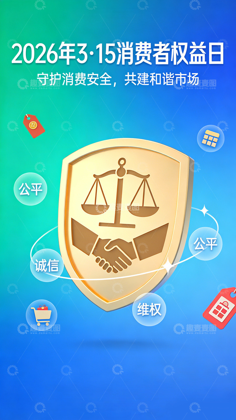 高清大图下载【趣麦麦图】3&middot;15消费者权益日宣传海报